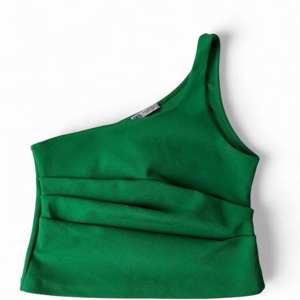 Zara Green Asymmetrical Top